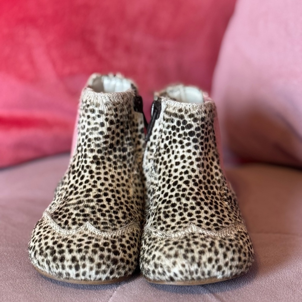 Kids Leopard Print Dress Booties - Brown